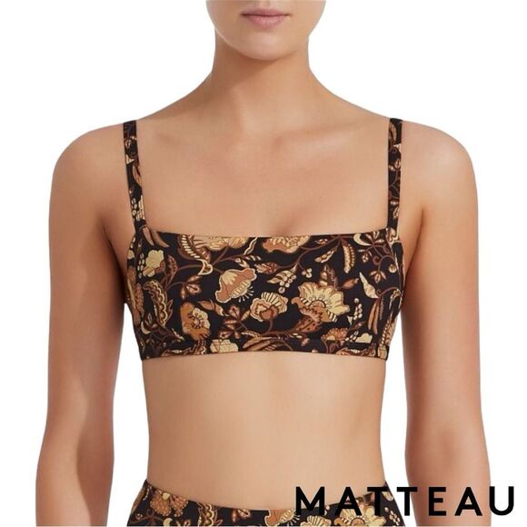 MATTEAU **NWT** The Square Crop Top Ginger Hibiscus - Picture 1 of 4